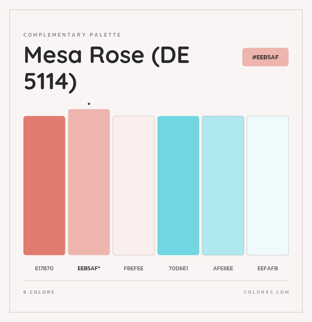 Mesa Rose (DE 5114) - Complementary Color Palette