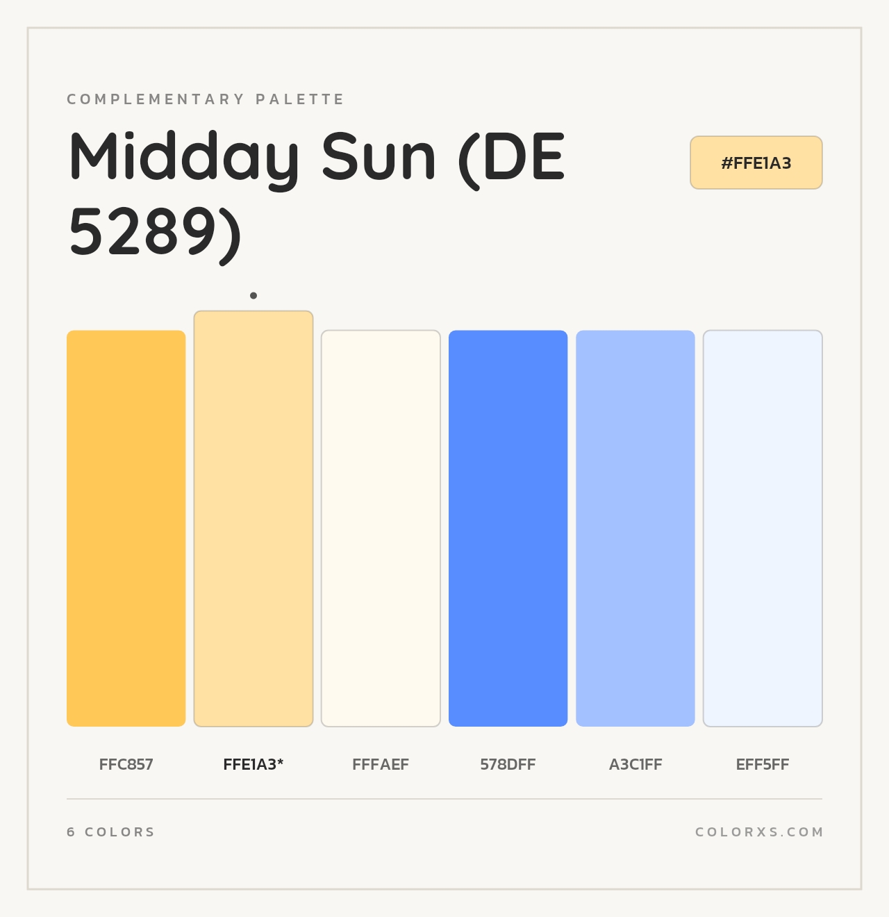 Midday Sun (DE 5289) - Complementary Color Palette