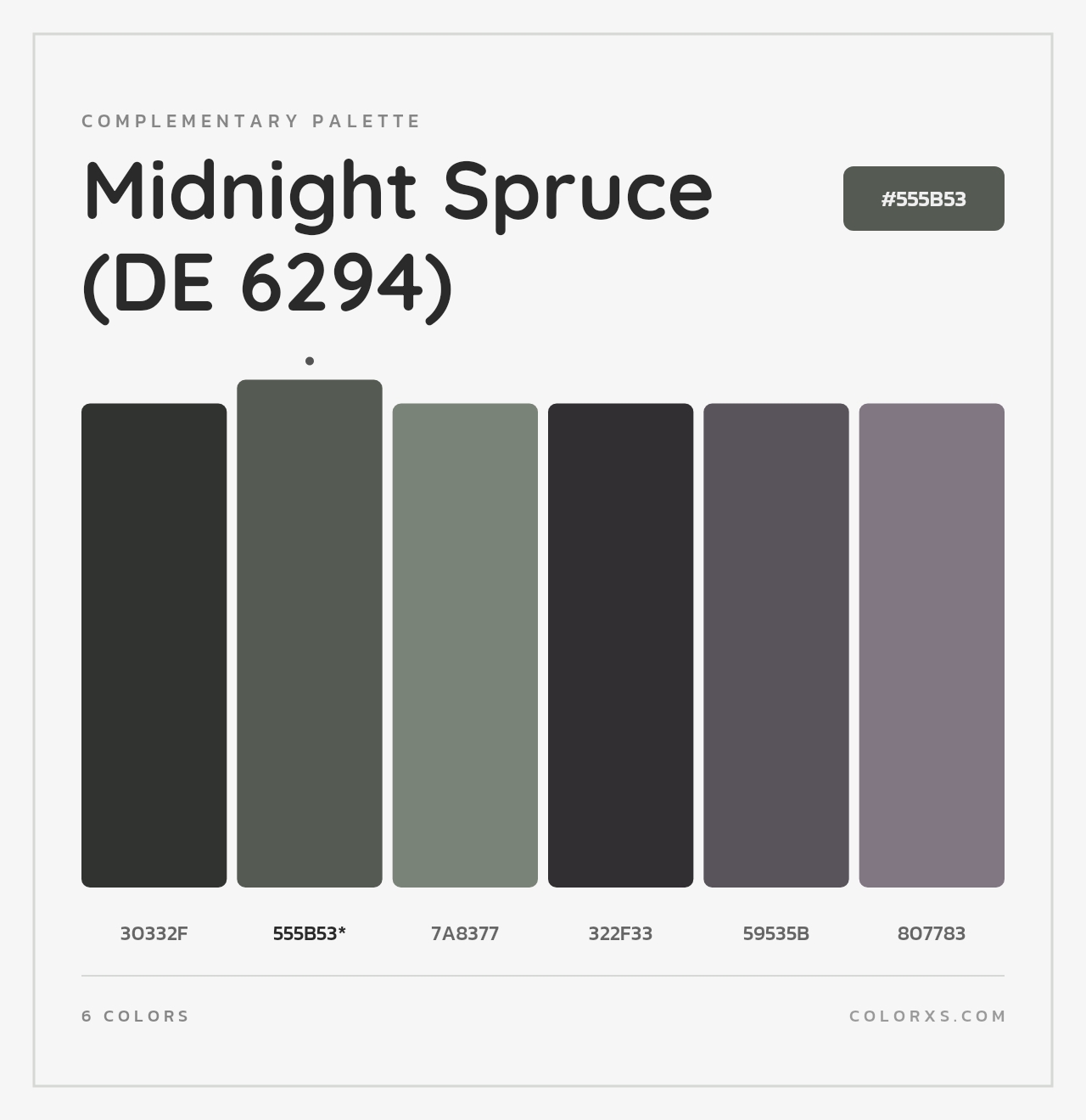 Midnight Spruce (DE 6294) - Complementary Color Palette