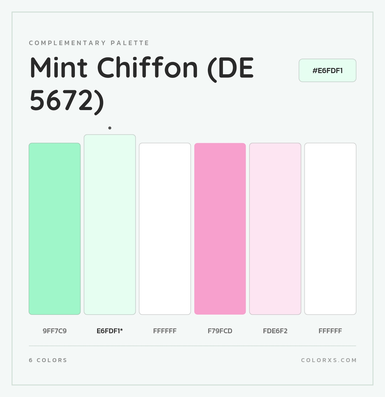 Mint Chiffon (DE 5672) - Complementary Color Palette
