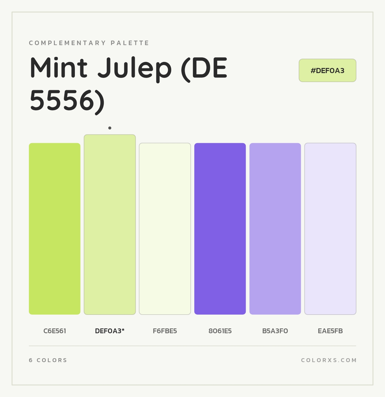 Mint Julep (DE 5556) - Complementary Color Palette