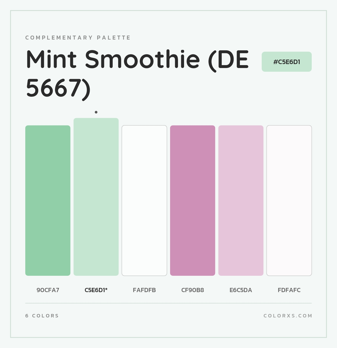 Mint Smoothie (DE 5667) - Complementary Color Palette
