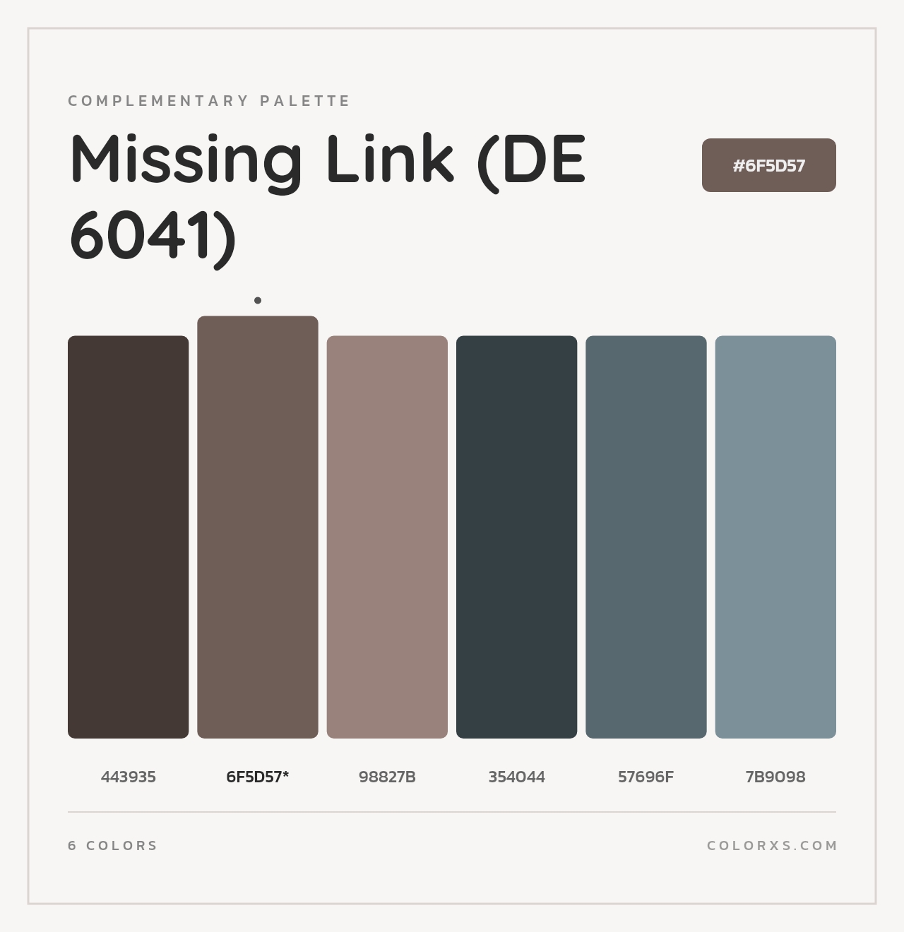 Missing Link (DE 6041) - Complementary Color Palette