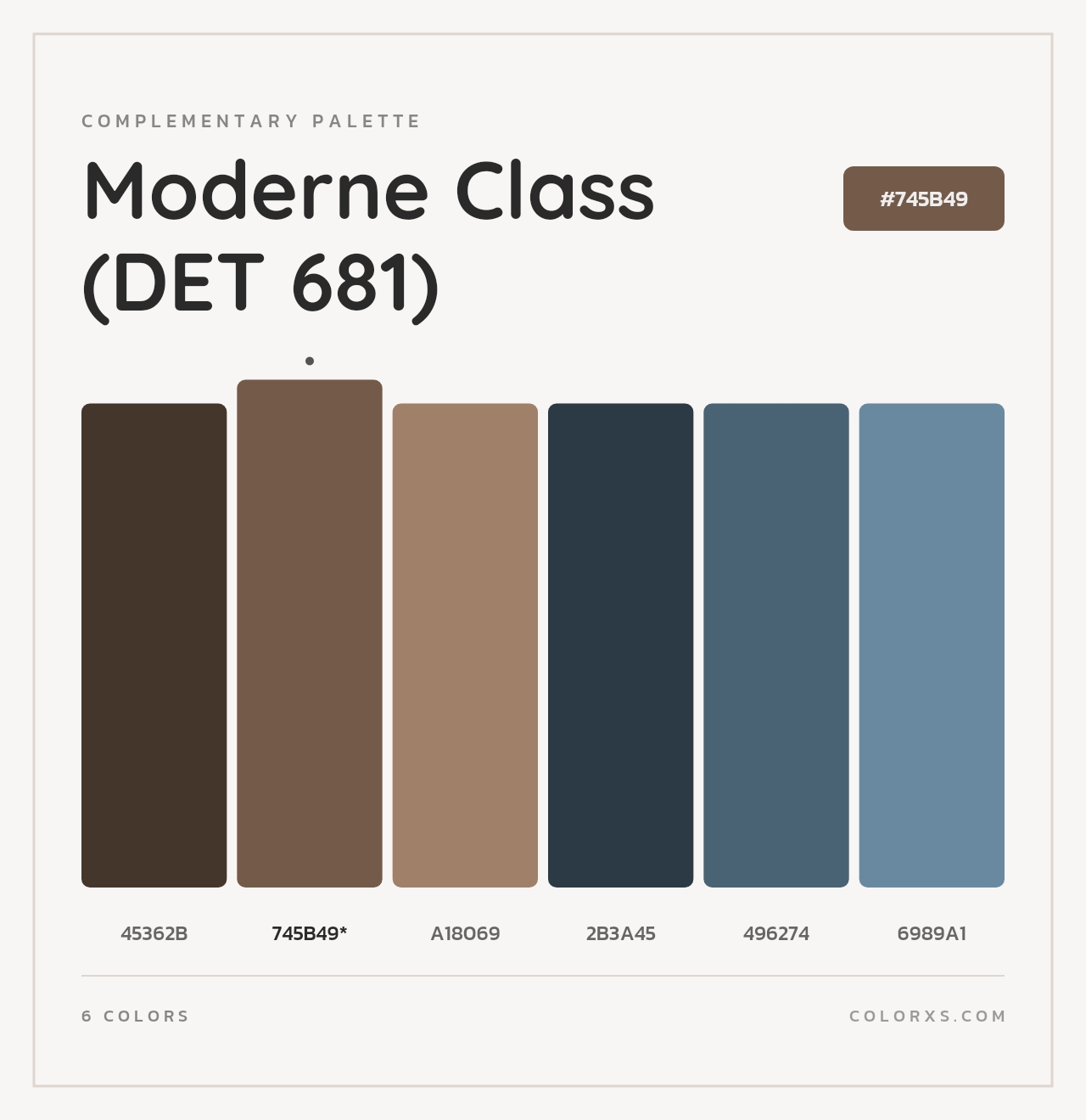 Moderne Class (DET 681) - Complementary Color Palette