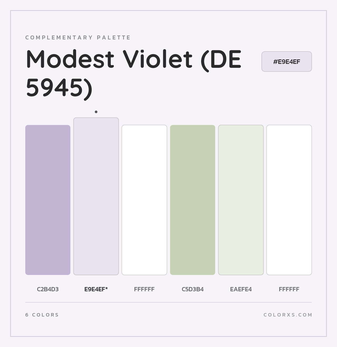 Modest Violet (DE 5945) - Complementary Color Palette