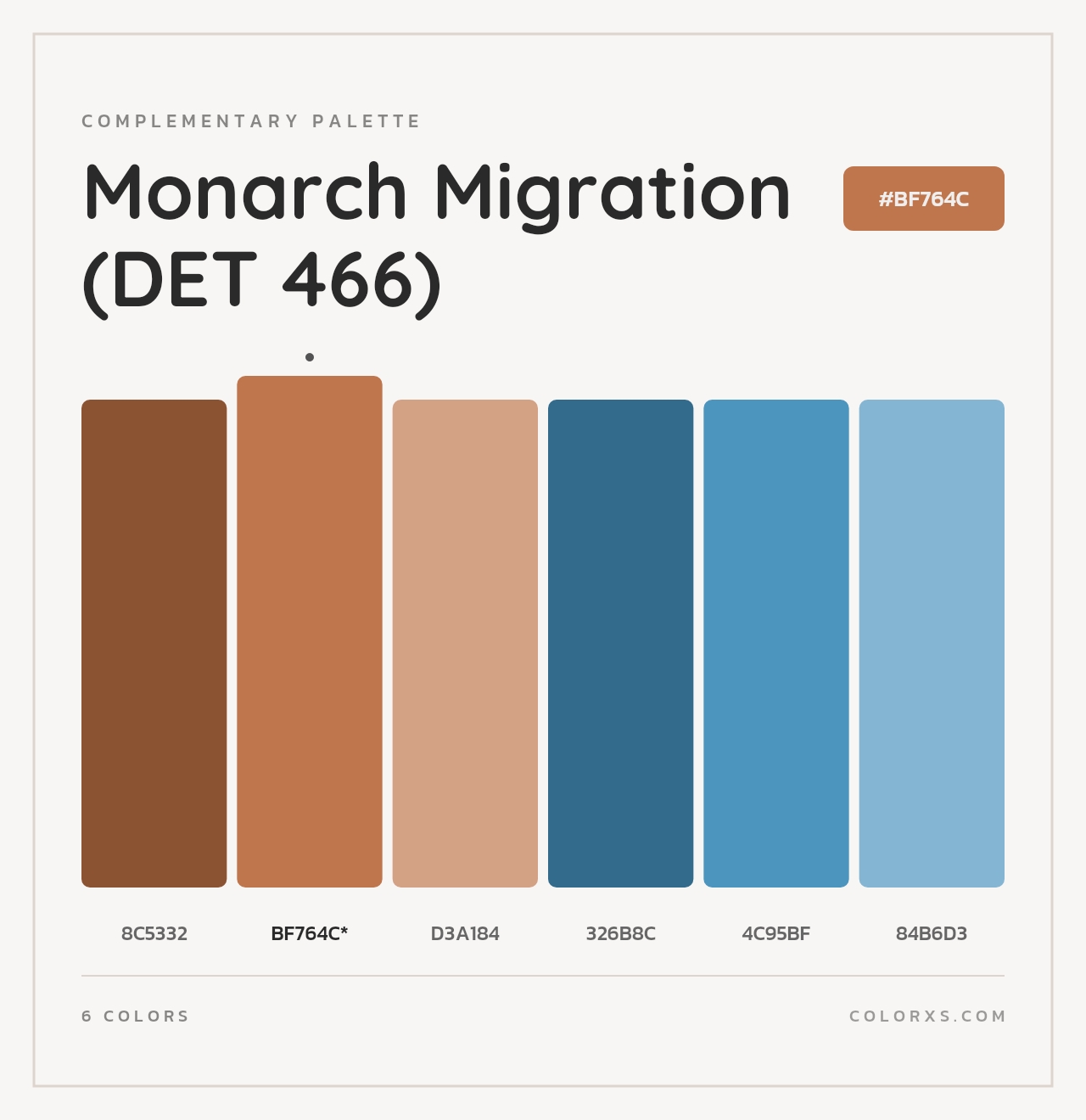 Monarch Migration (DET 466) - Complementary Color Palette