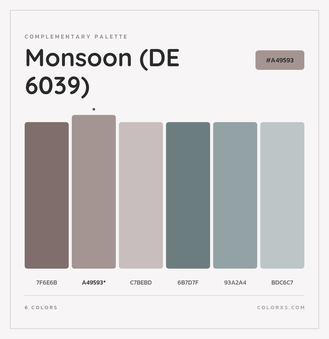 Monsoon (DE 6039) - Complementary Color Palette