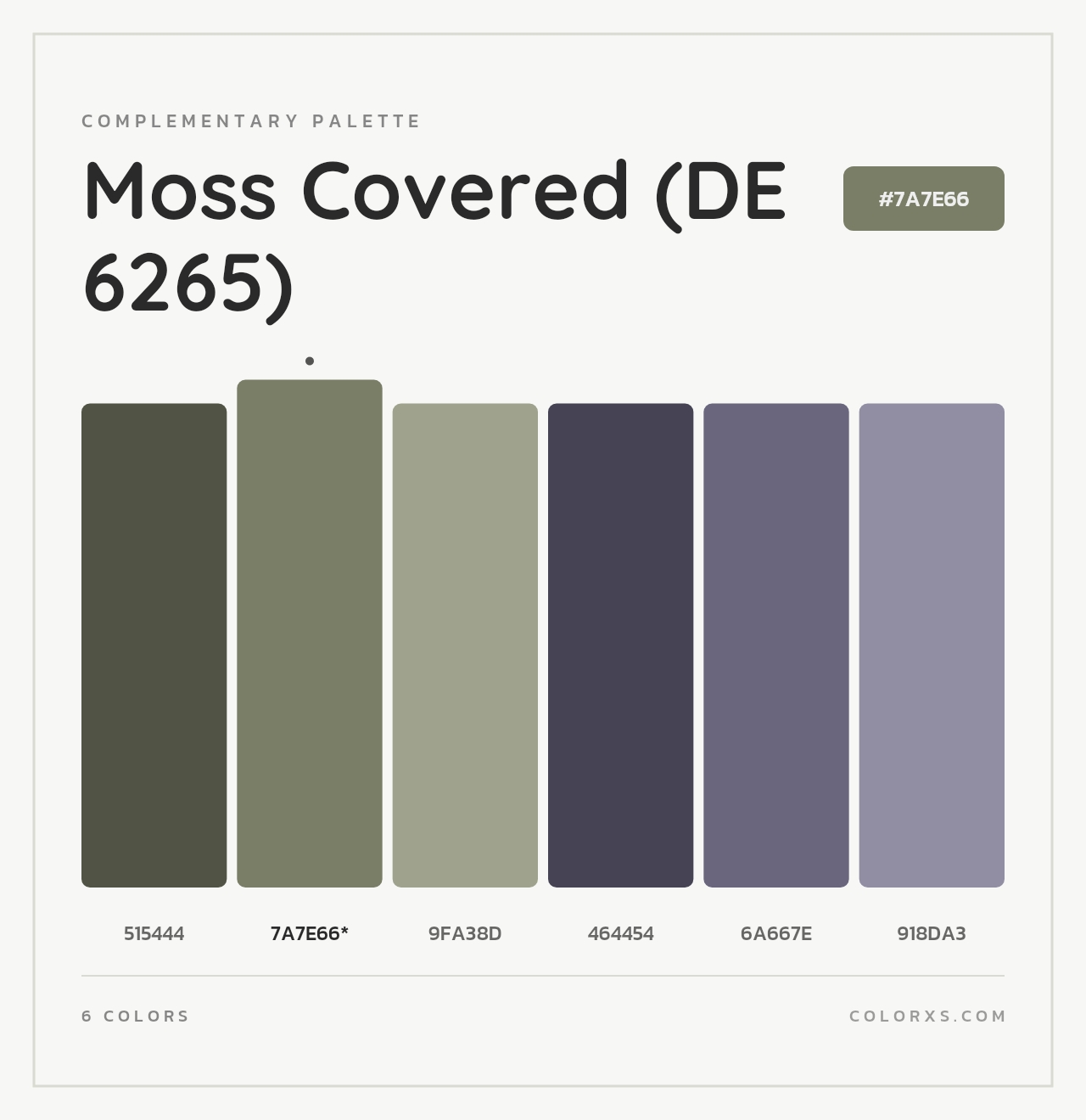 Moss Covered (DE 6265) - Complementary Color Palette