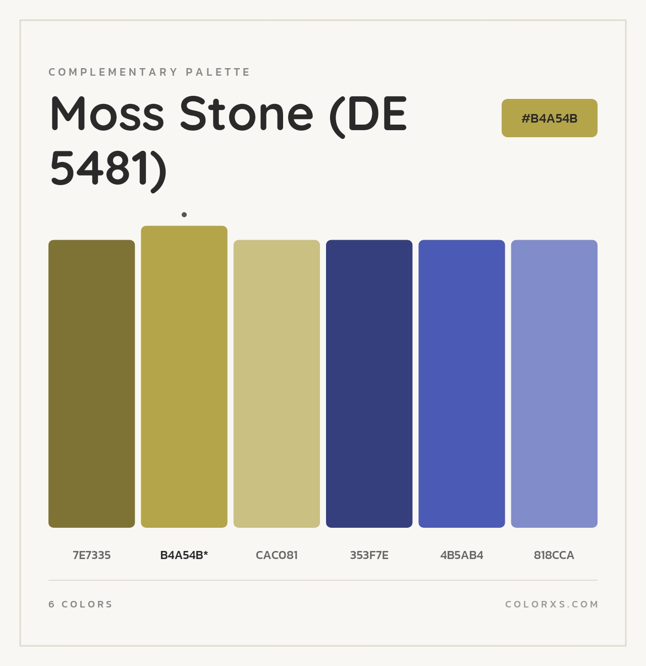 Moss Stone (DE 5481) - Complementary Color Palette