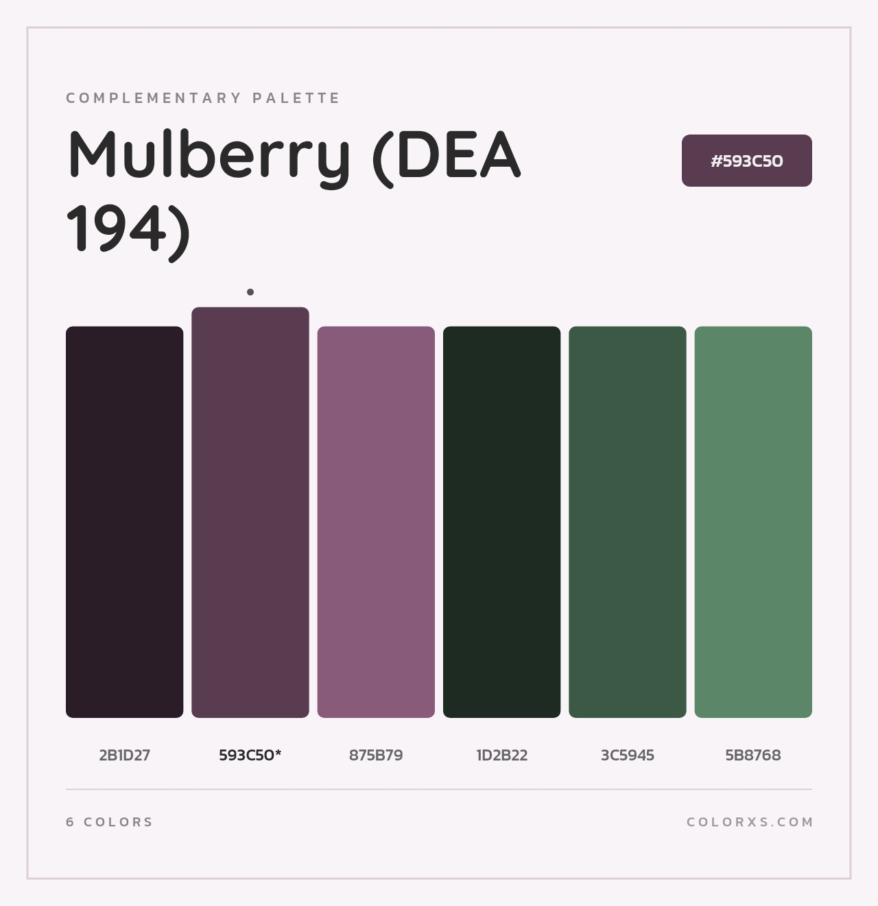 Mulberry (DEA 194) - Complementary Color Palette