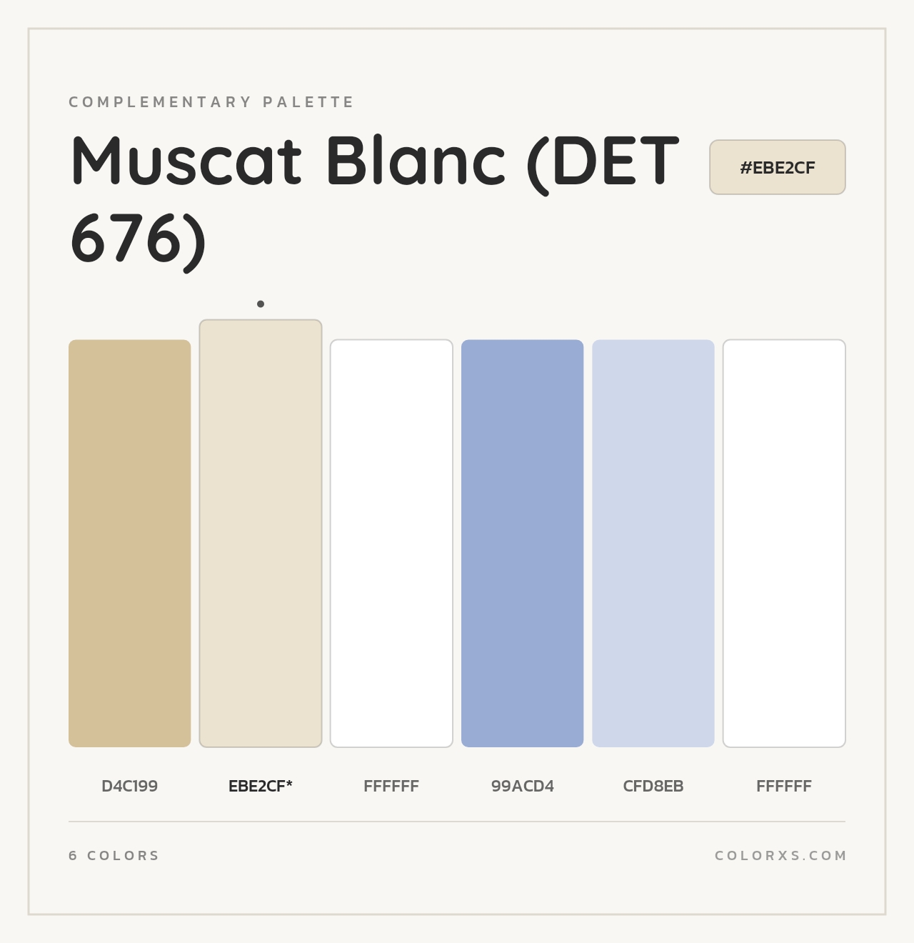 Muscat Blanc (DET 676) - Complementary Color Palette