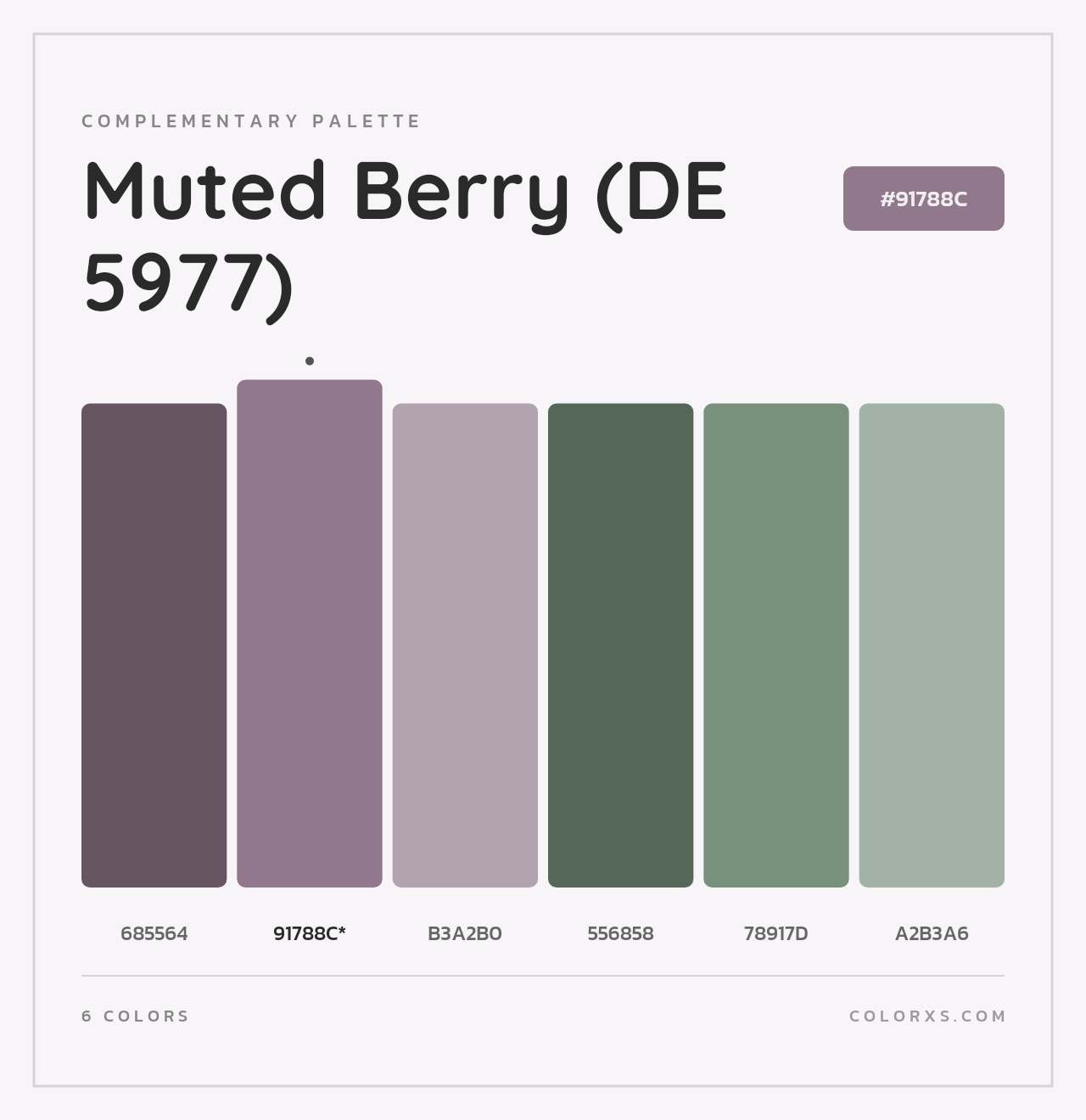 Muted Berry (DE 5977) - Complementary Color Palette