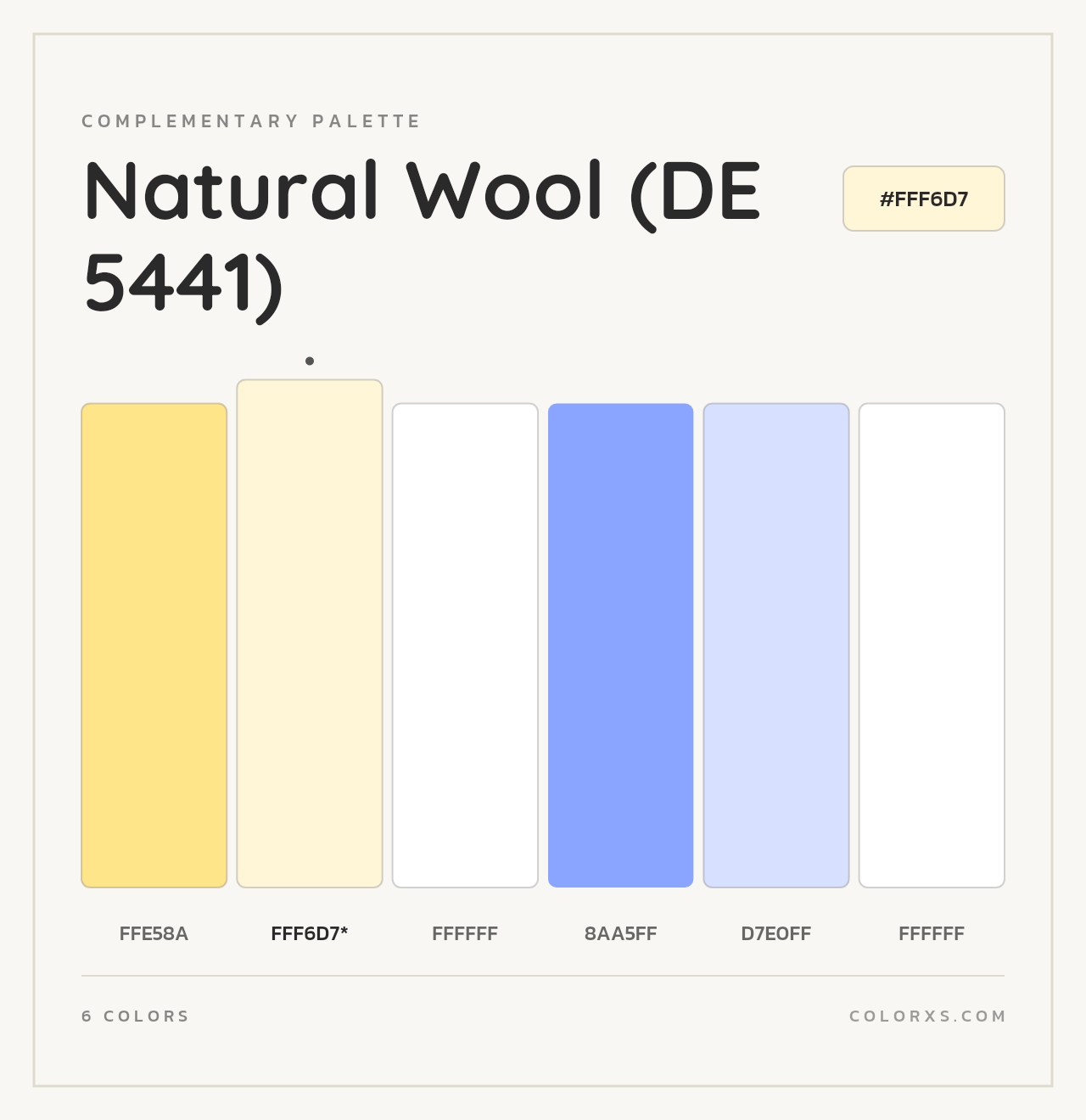 Natural Wool (DE 5441) - Complementary Color Palette