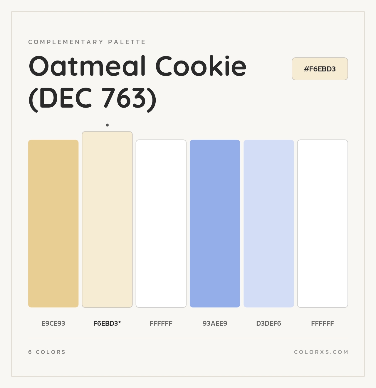 Oatmeal Cookie (DEC 763) - Complementary Color Palette