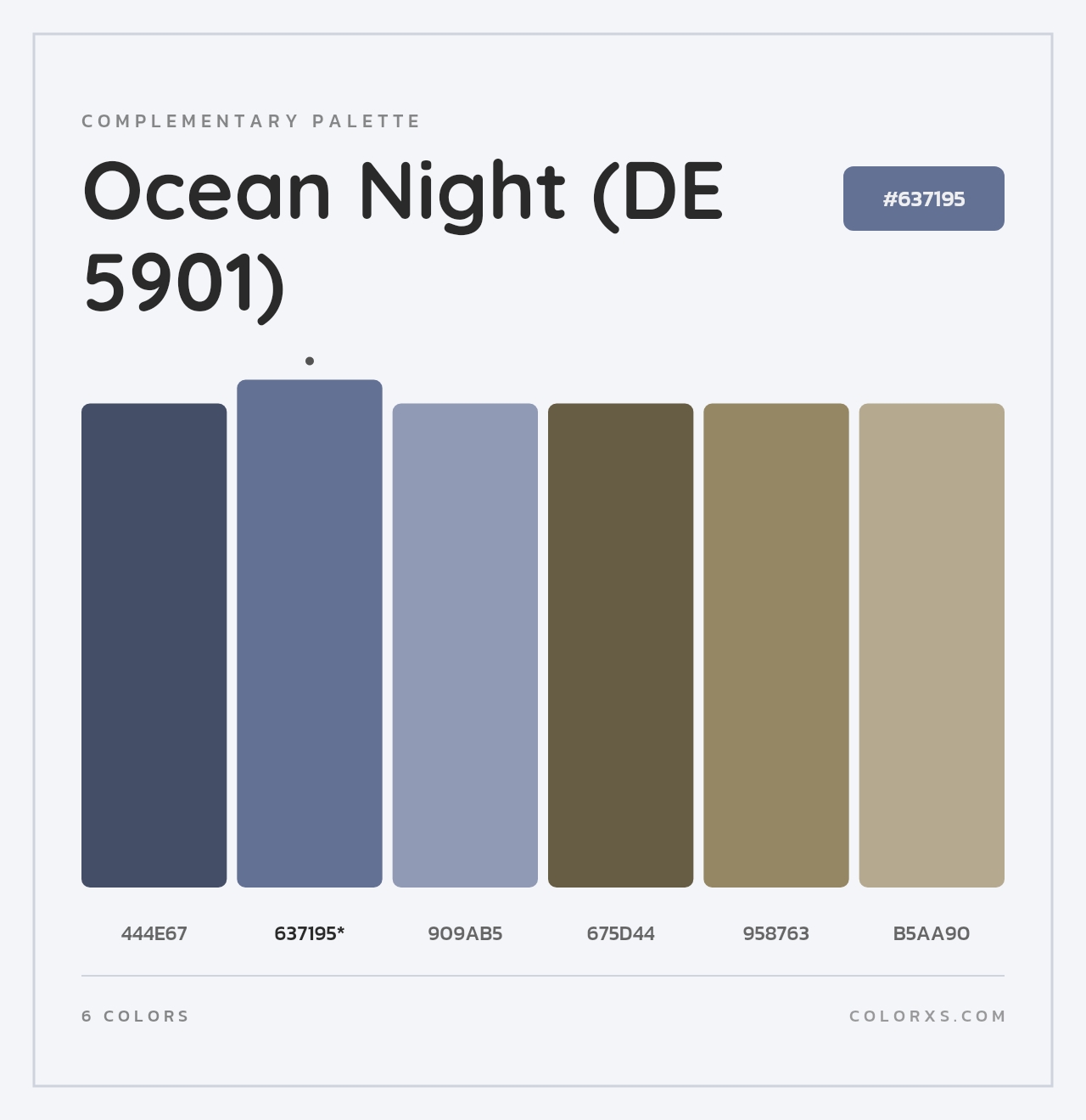 Ocean Night (DE 5901) - Complementary Color Palette