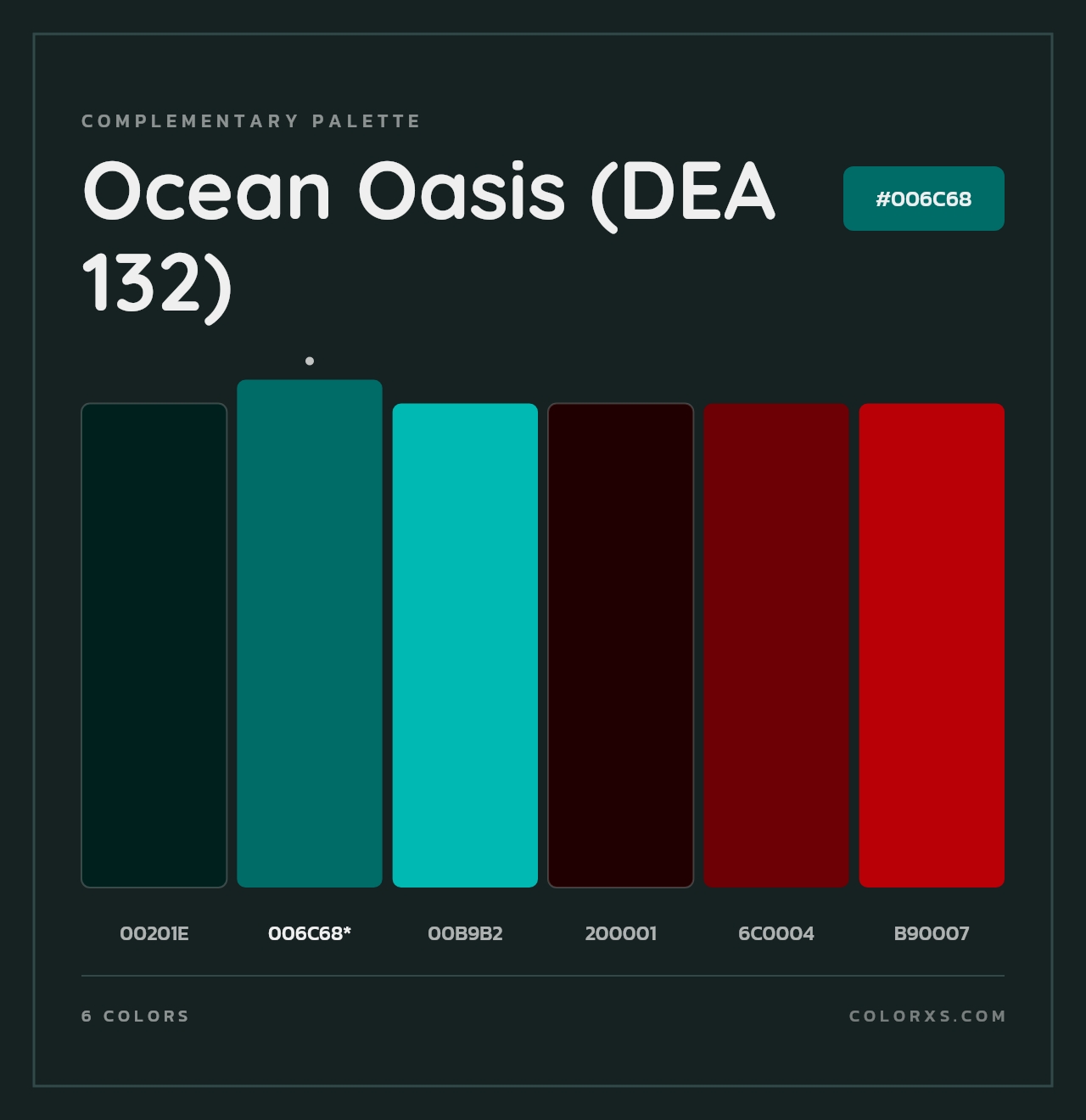 Ocean Oasis (DEA 132) - Complementary Color Palette