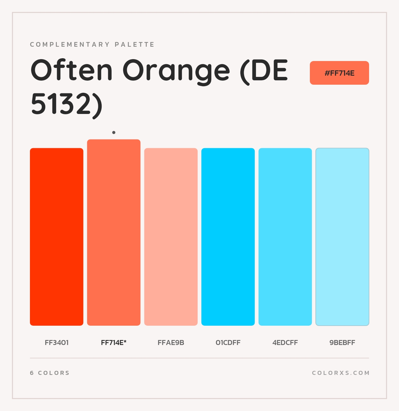 Often Orange (DE 5132) - Complementary Color Palette