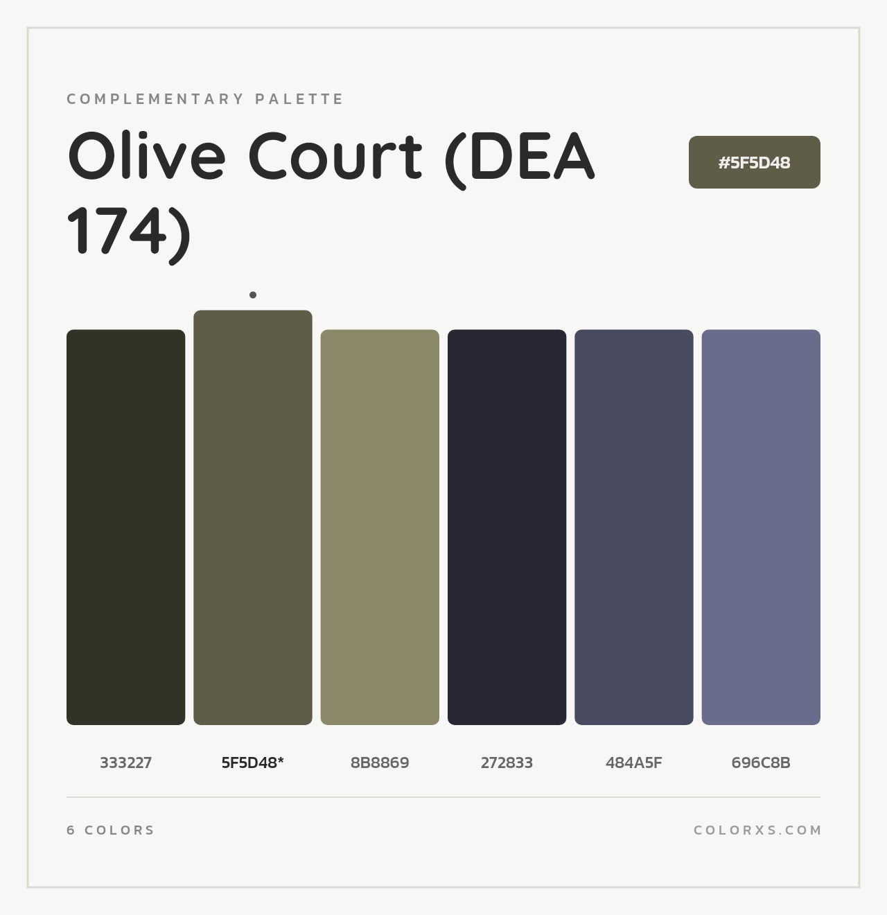 Olive Court (DEA 174) - Complementary Color Palette