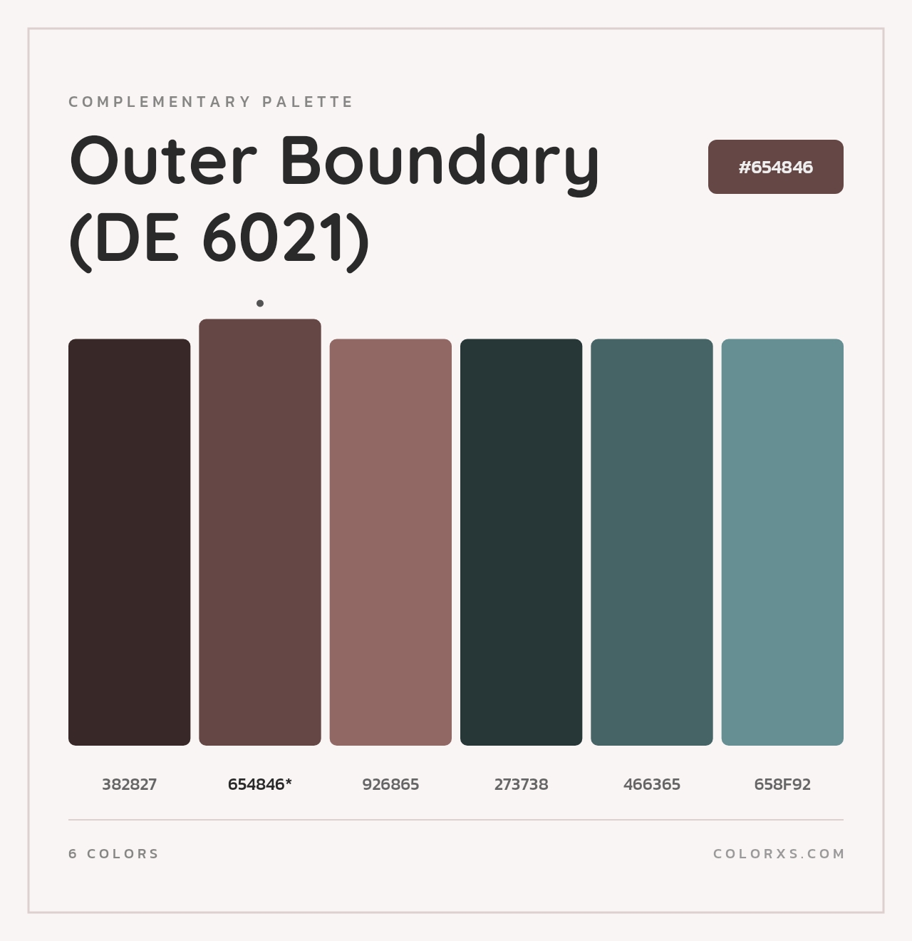 Outer Boundary (DE 6021) - Complementary Color Palette