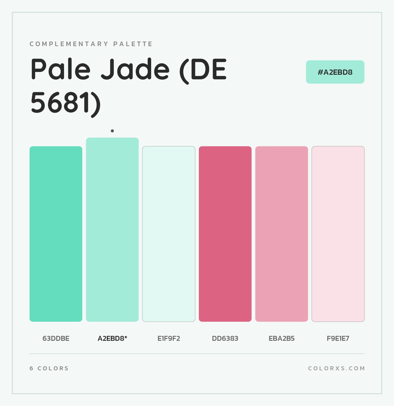 Pale Jade (DE 5681) - Complementary Color Palette