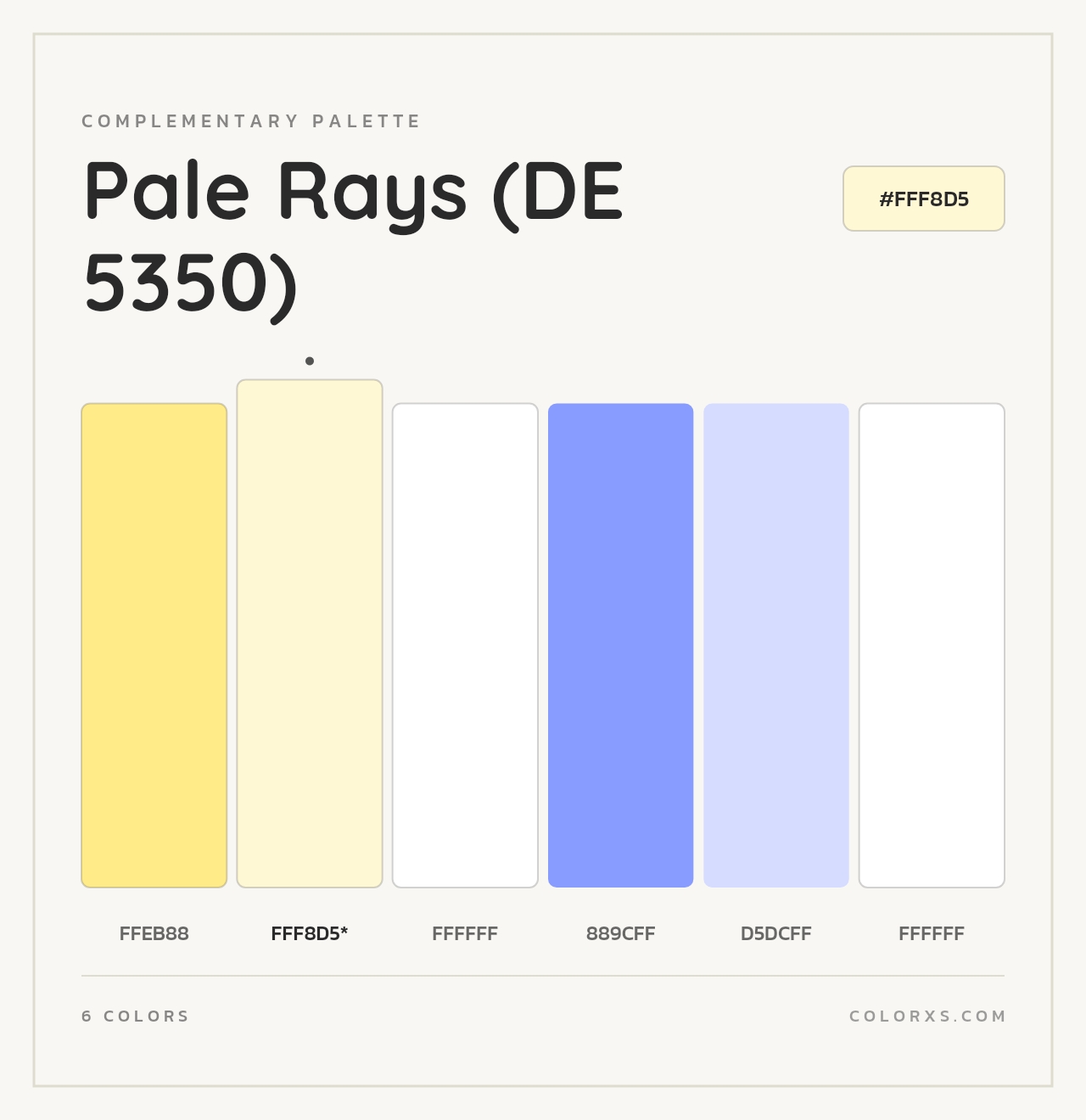 Pale Rays (DE 5350) - Complementary Color Palette