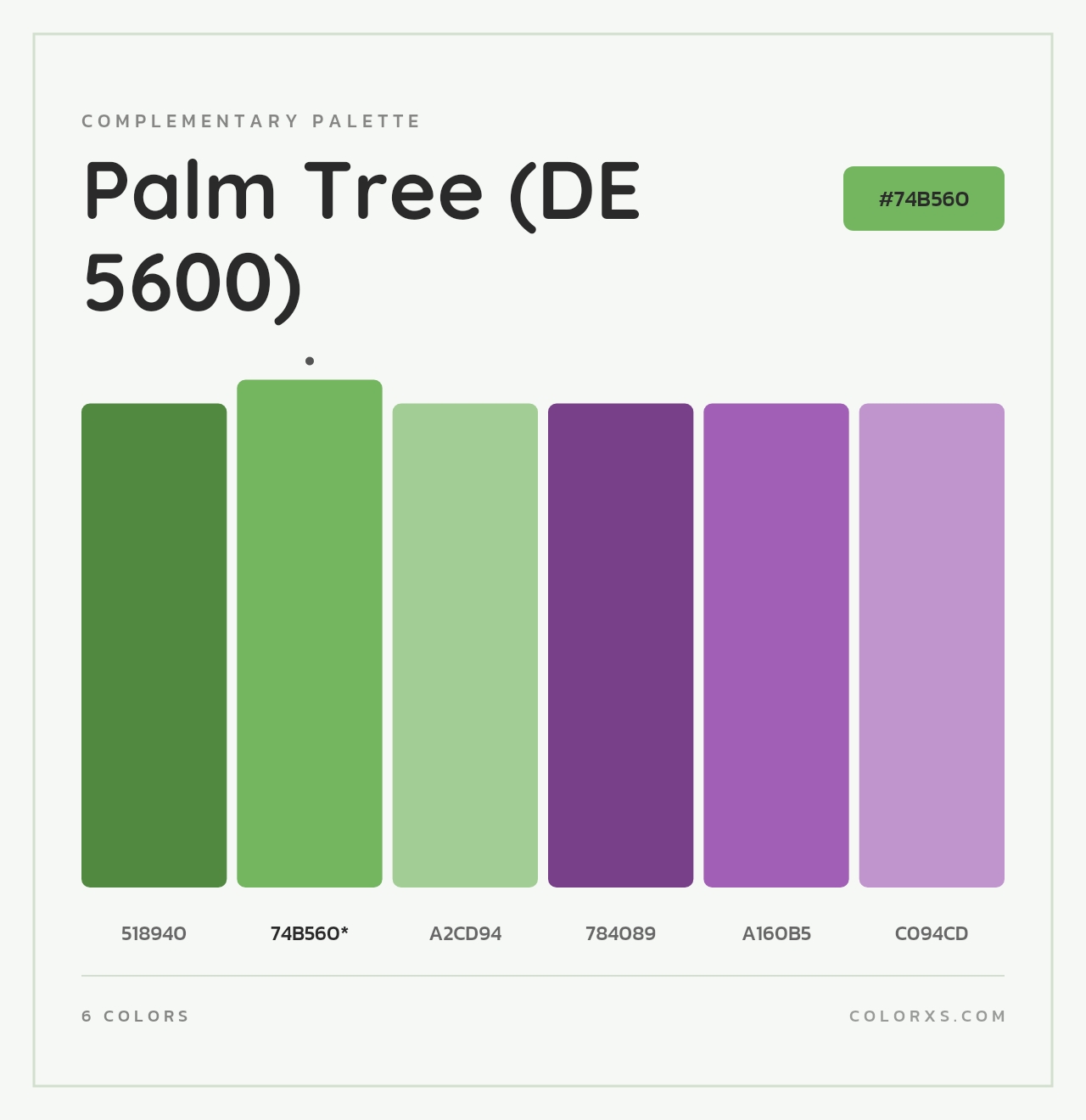 Palm Tree (DE 5600) - Complementary Color Palette