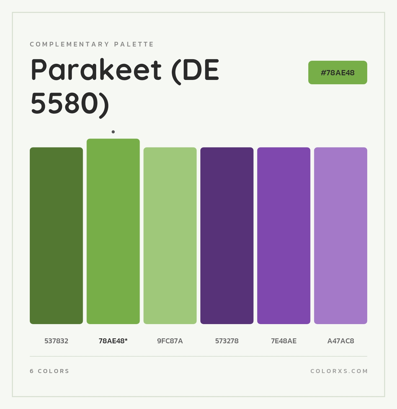 Parakeet (DE 5580) - Complementary Color Palette