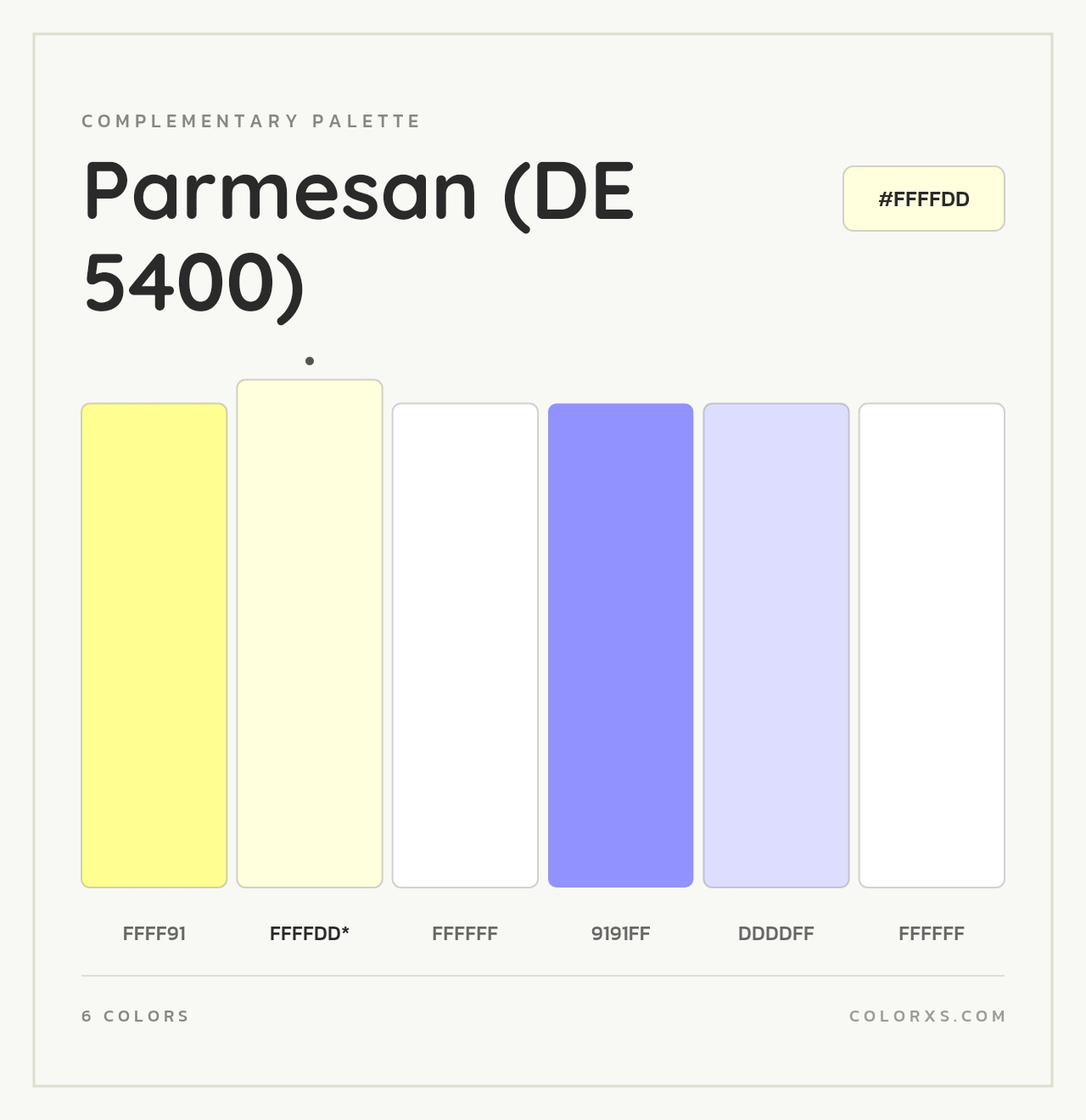 Parmesan (DE 5400) - Complementary Color Palette