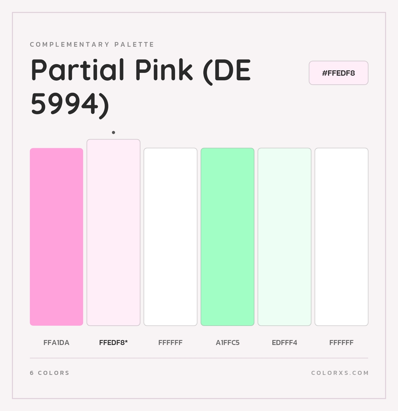 Partial Pink (DE 5994) - Complementary Color Palette