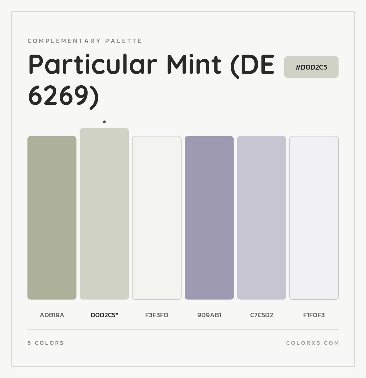 Particular Mint (DE 6269) - Complementary Color Palette
