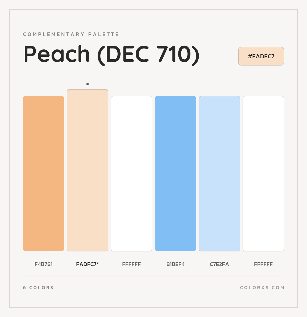 Peach (DEC 710) - Complementary Color Palette