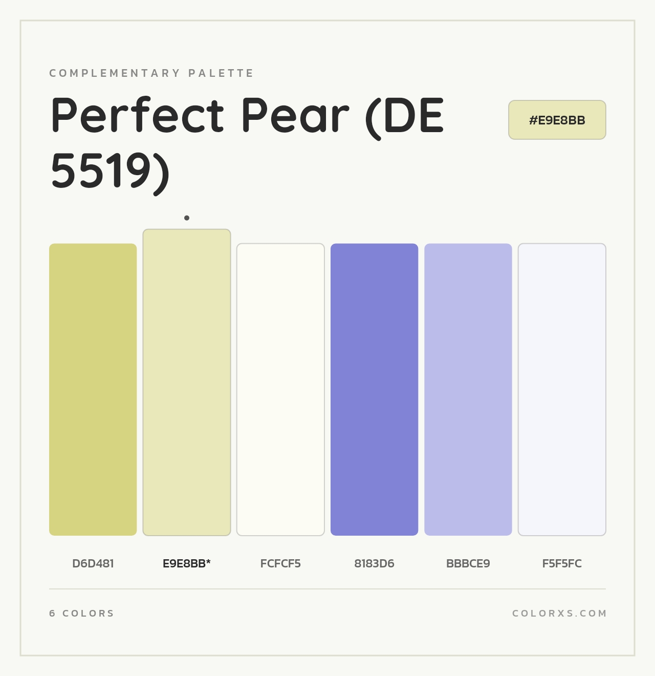 Perfect Pear (DE 5519) - Complementary Color Palette