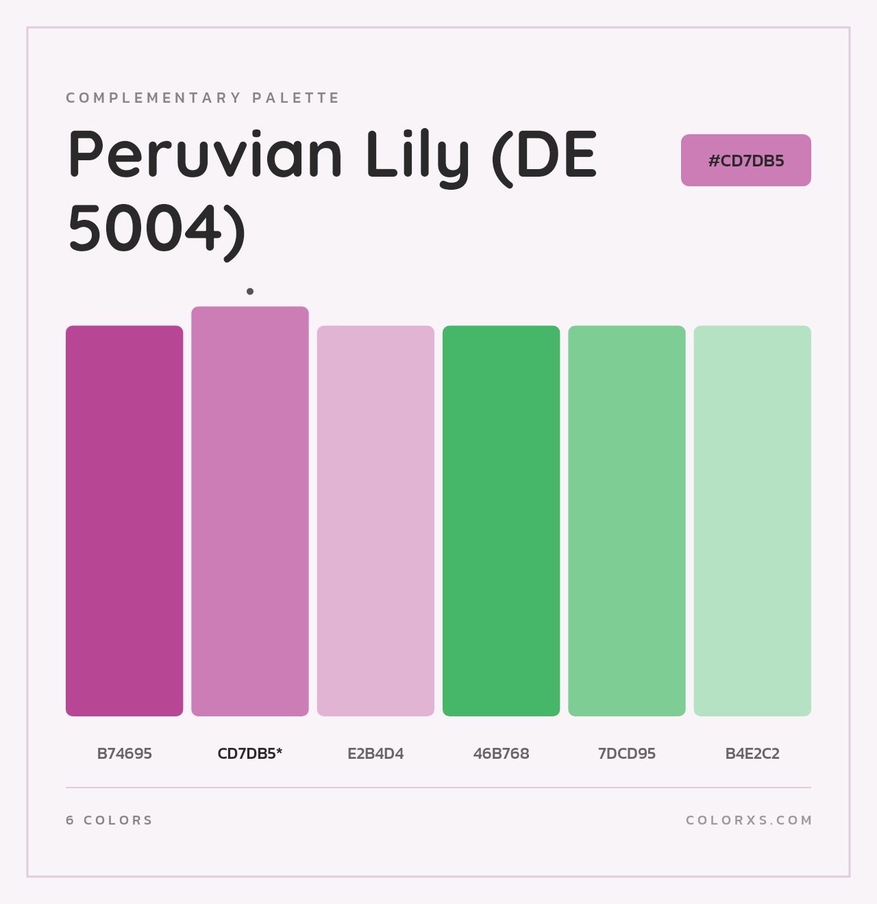 Peruvian Lily (DE 5004) - Complementary Color Palette