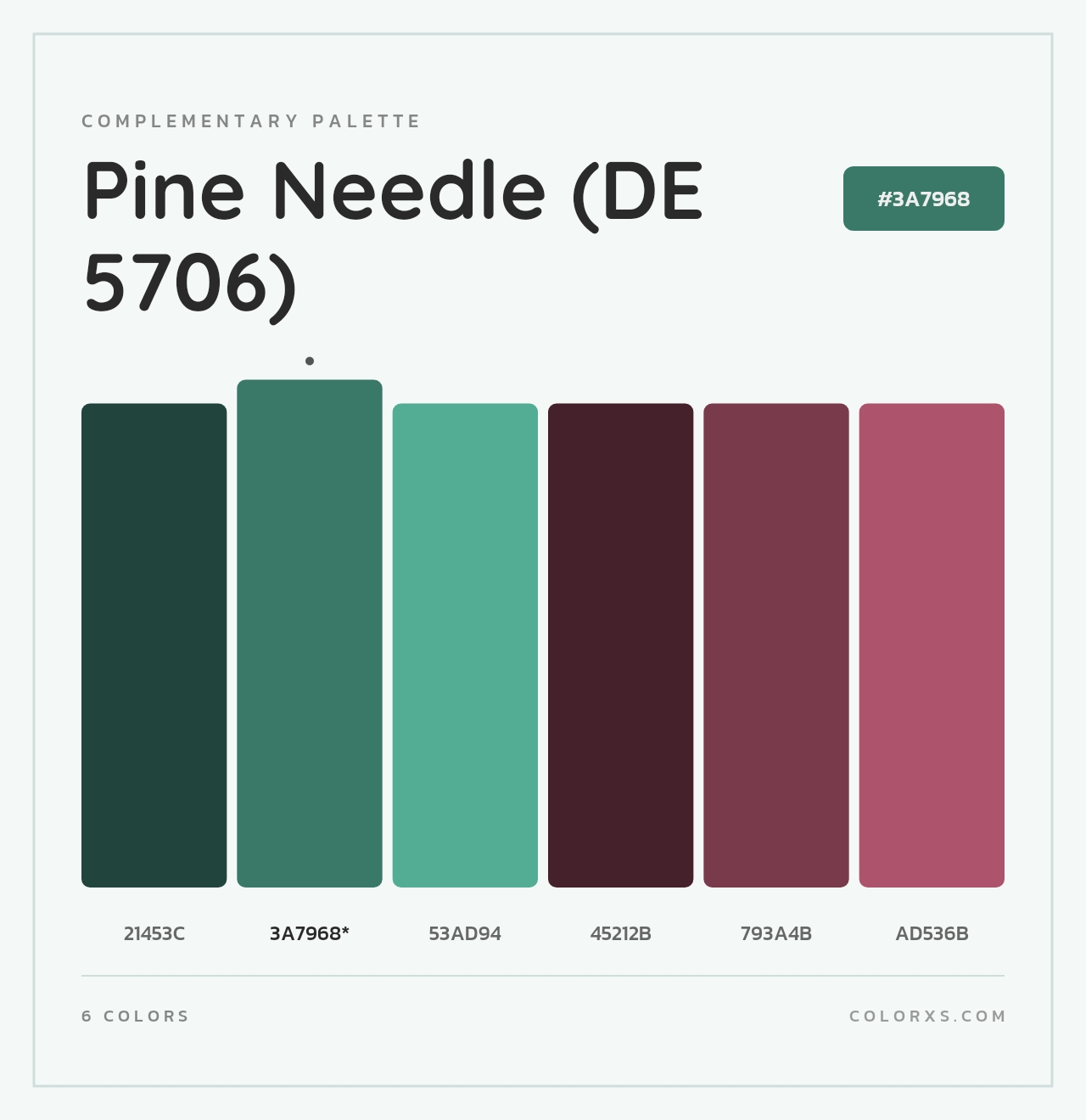 Pine Needle (DE 5706) - Complementary Color Palette