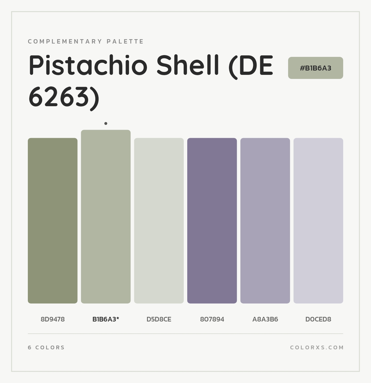 Pistachio Shell (DE 6263) - Complementary Color Palette