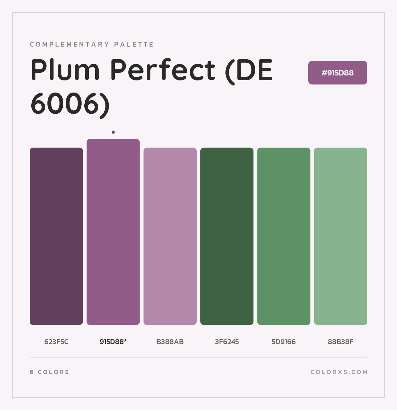 Plum Perfect (DE 6006) - Complementary Color Palette