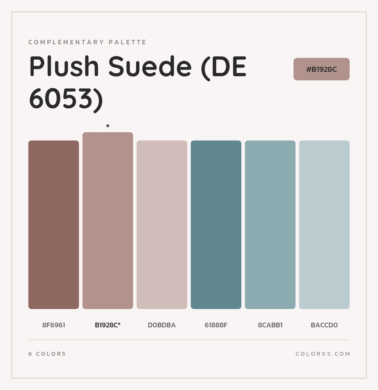 Plush Suede (DE 6053) - Complementary Color Palette