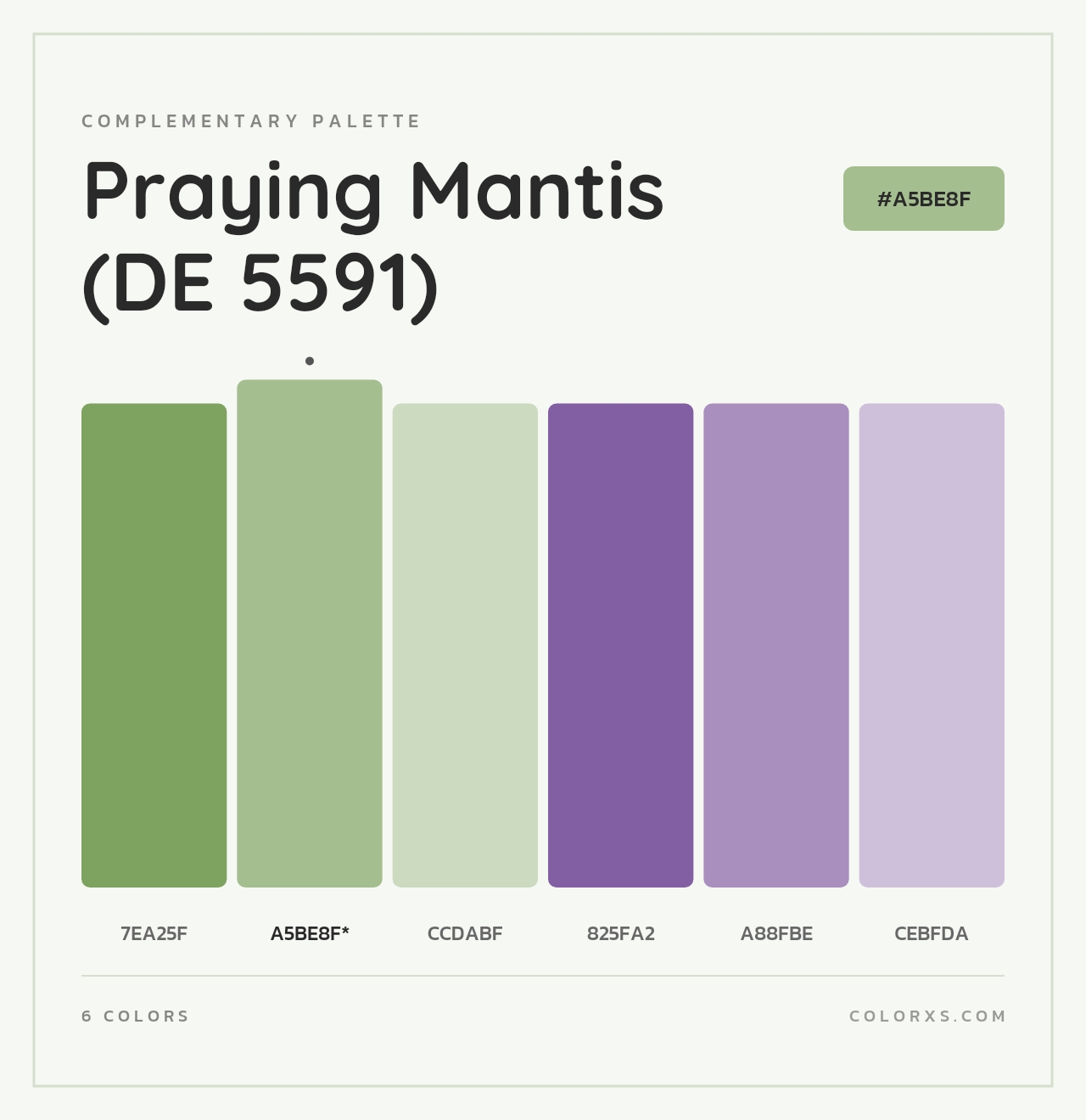 Praying Mantis (DE 5591) - Complementary Color Palette