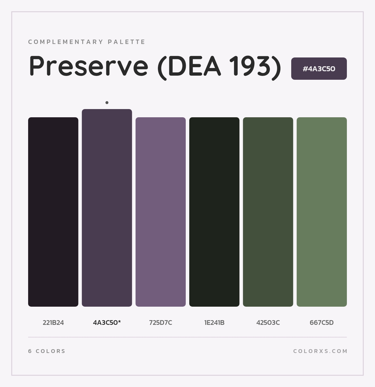 Preserve (DEA 193) - Complementary Color Palette