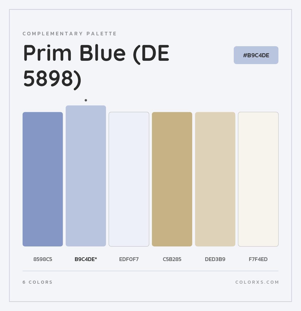 Prim Blue (DE 5898) - Complementary Color Palette