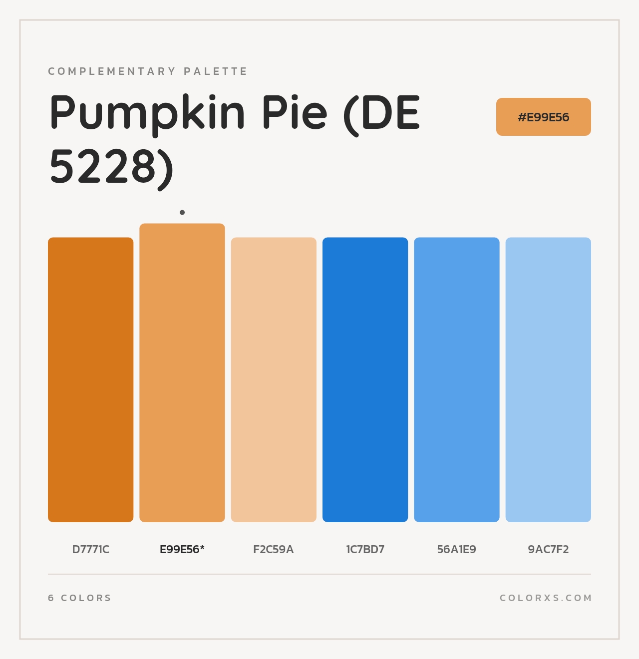 Pumpkin Pie (DE 5228) - Complementary Color Palette