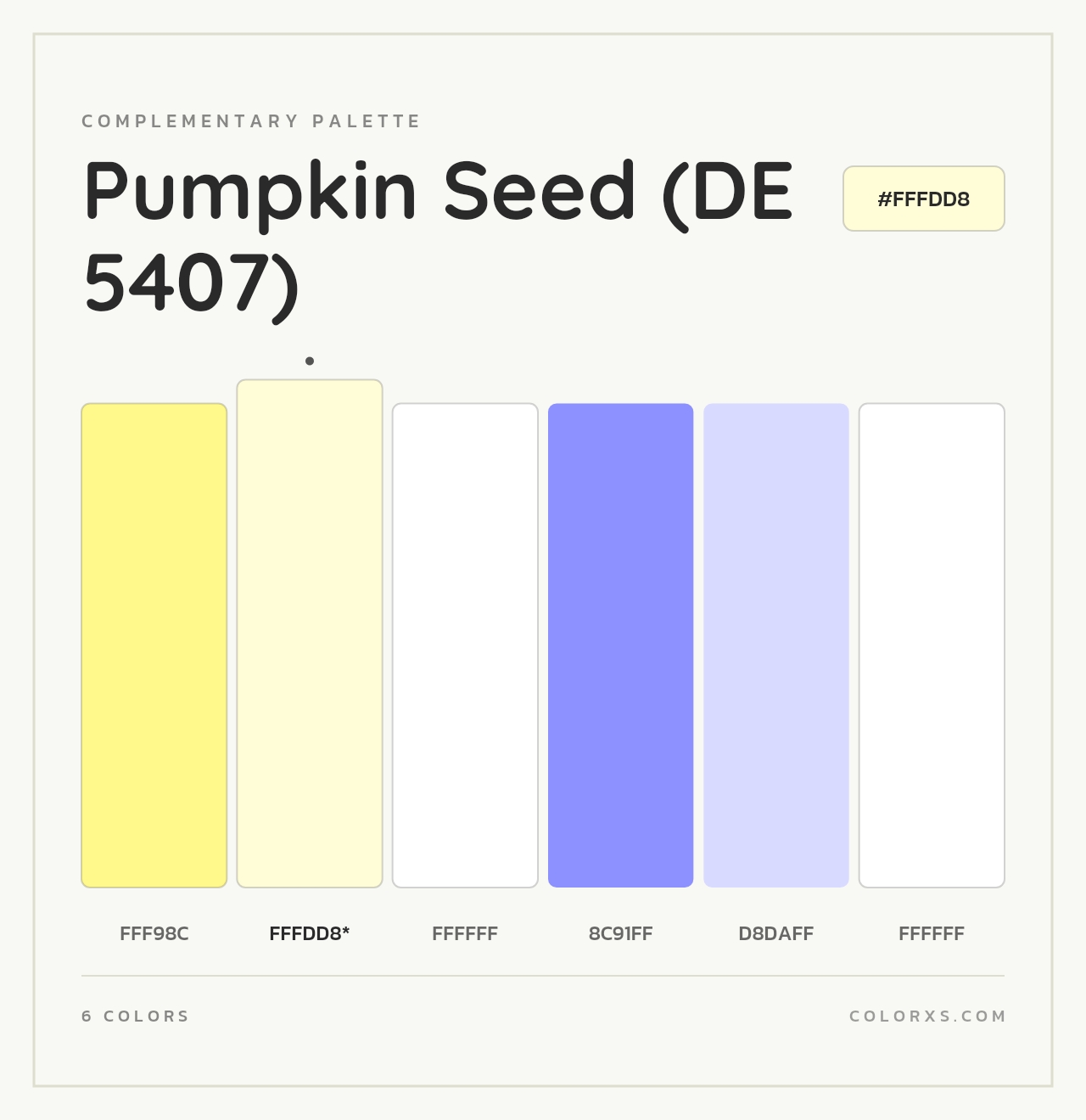 Pumpkin Seed (DE 5407) - Complementary Color Palette