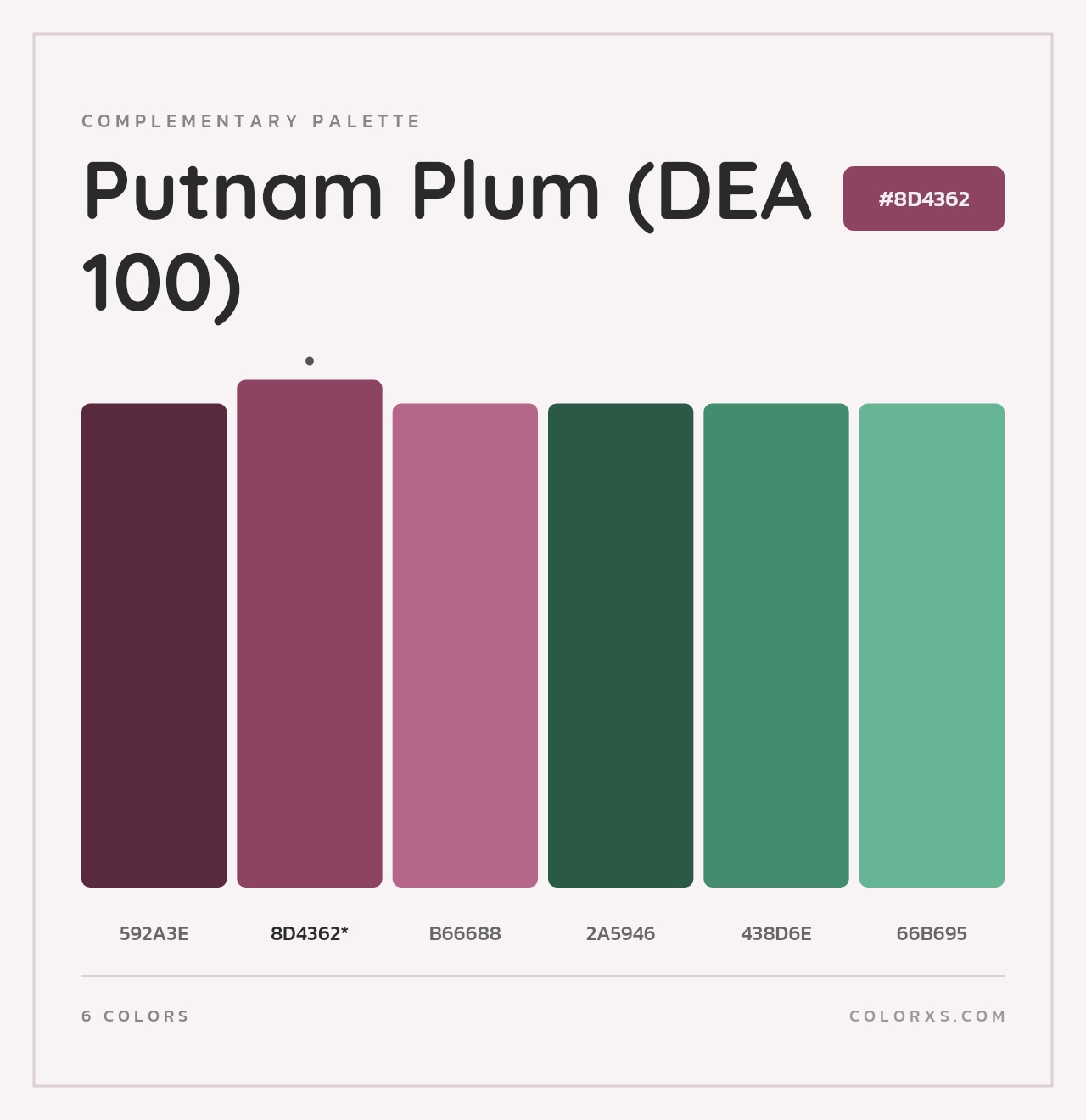 Putnam Plum (DEA 100) - Complementary Color Palette