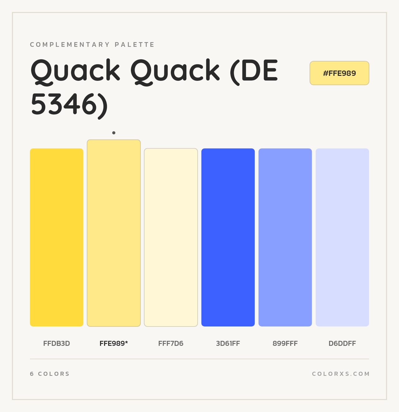 Quack Quack (DE 5346) - Complementary Color Palette