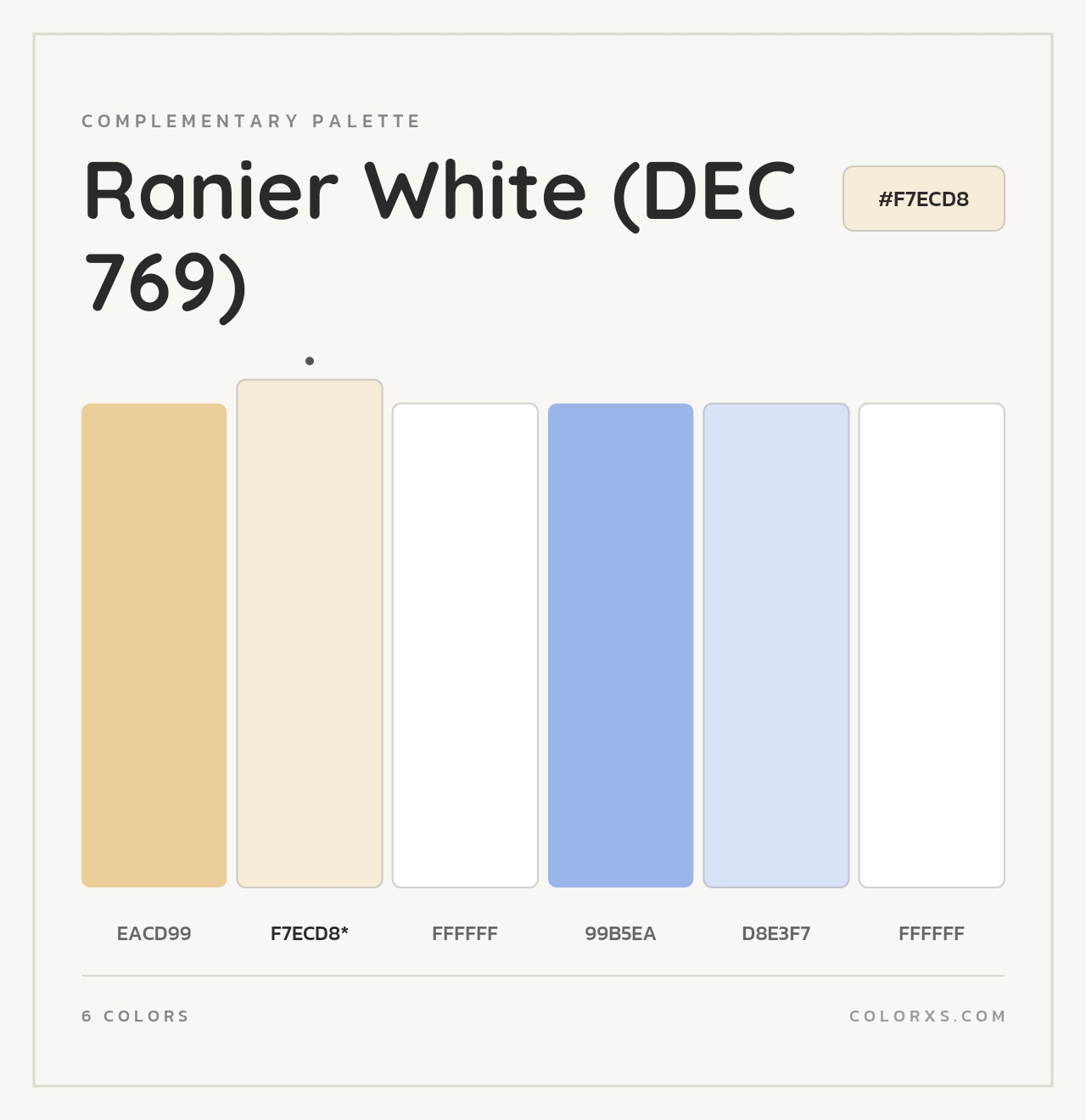Ranier White (DEC 769) - Complementary Color Palette