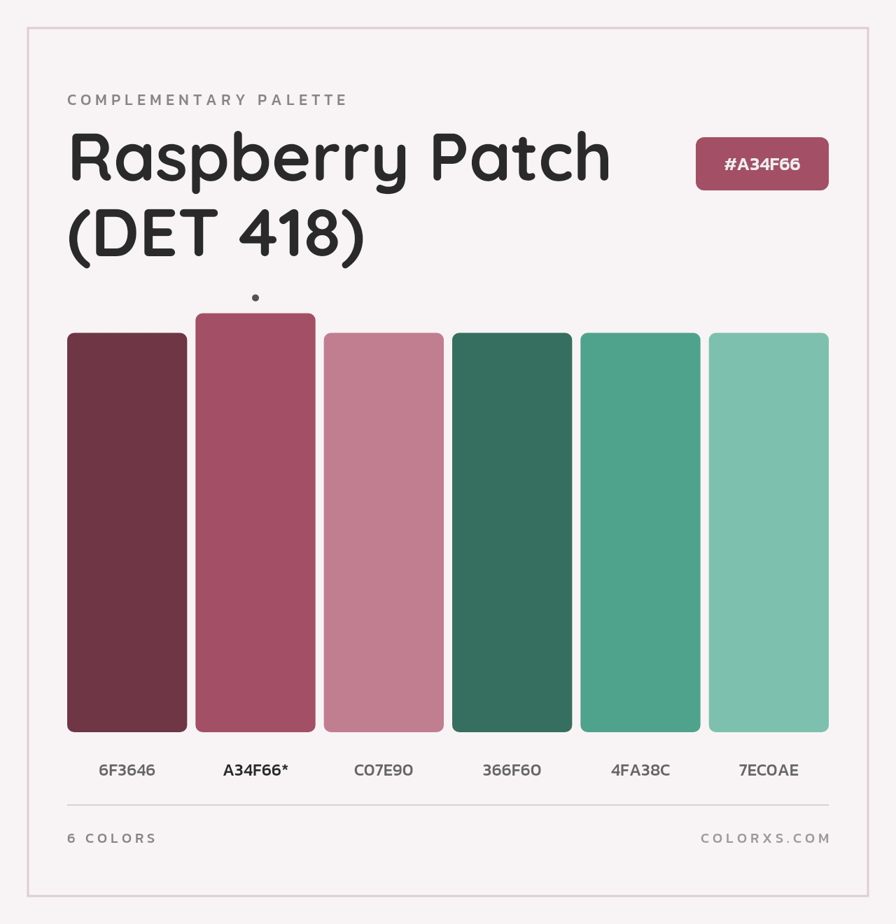 Raspberry Patch (DET 418) - Complementary Color Palette