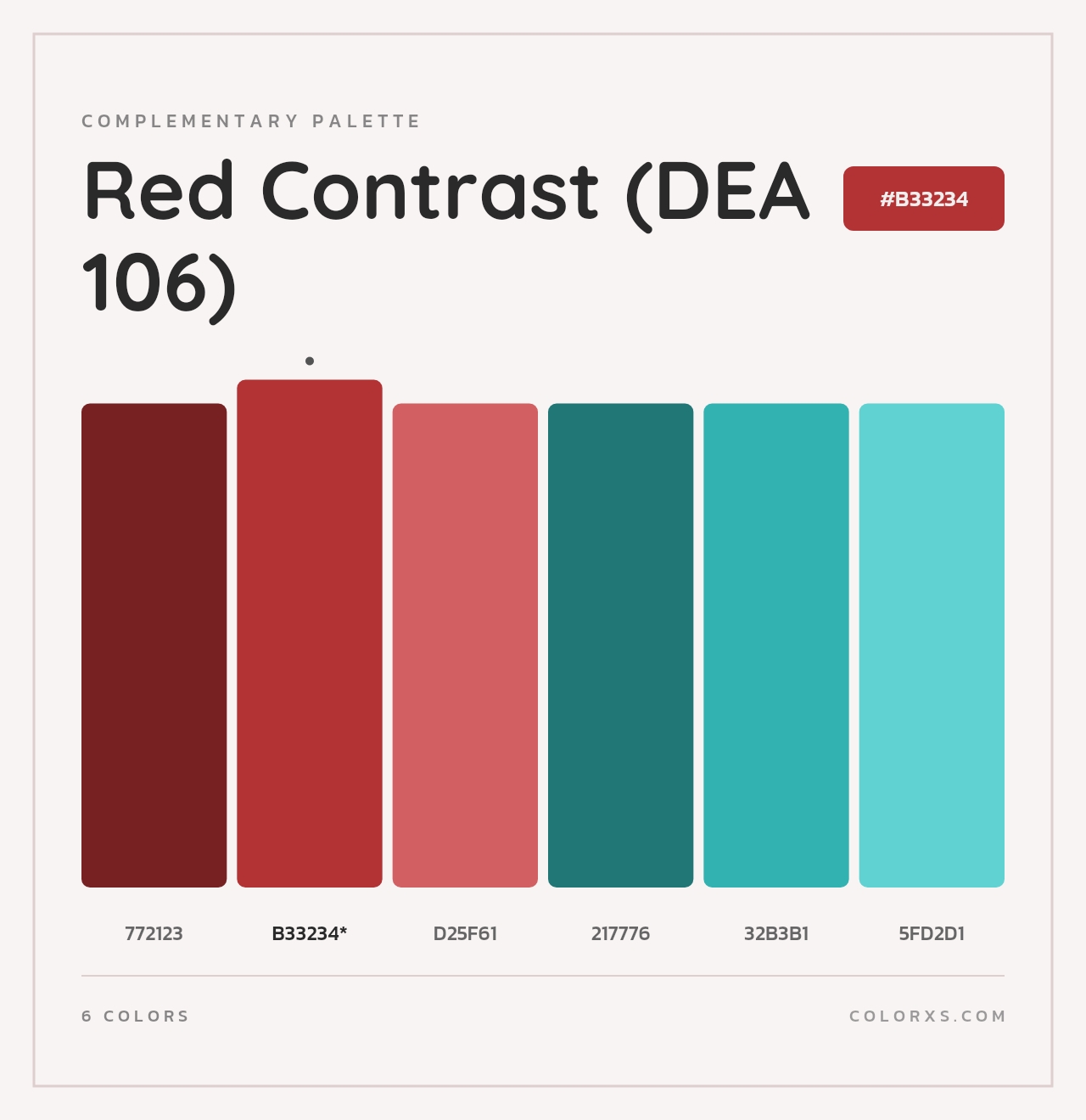Red Contrast (DEA 106) - Complementary Color Palette