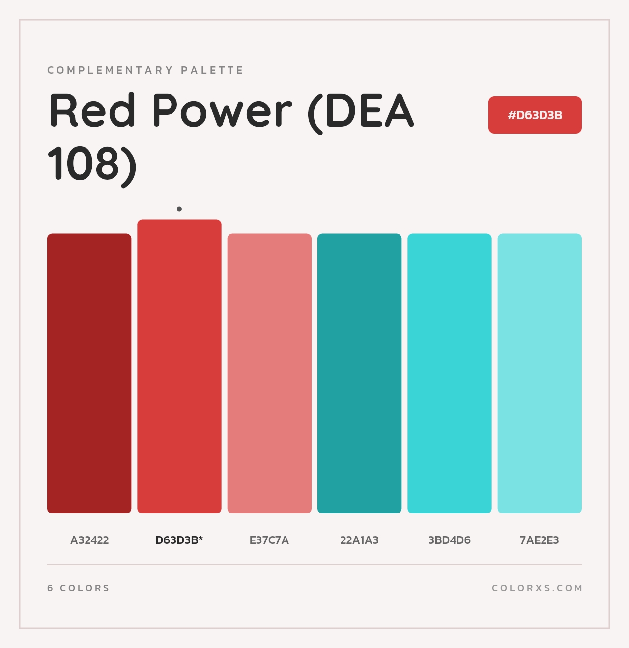 Red Power (DEA 108) - Complementary Color Palette
