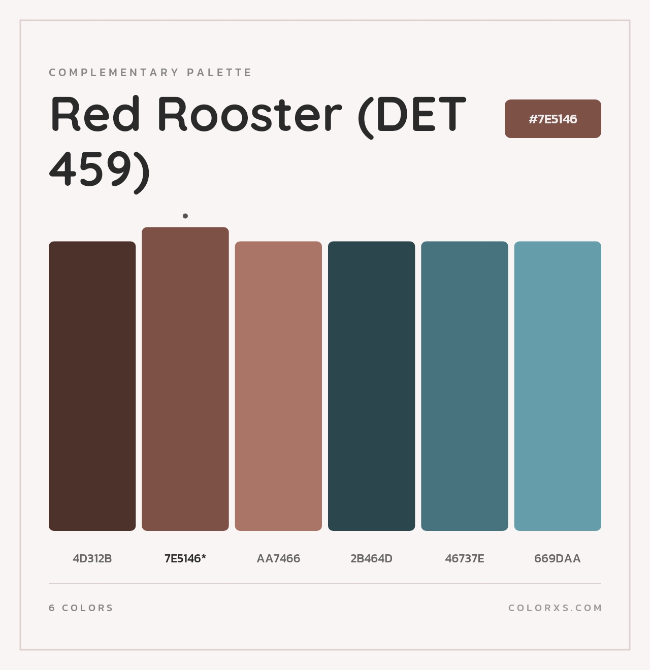 Red Rooster (DET 459) - Complementary Color Palette