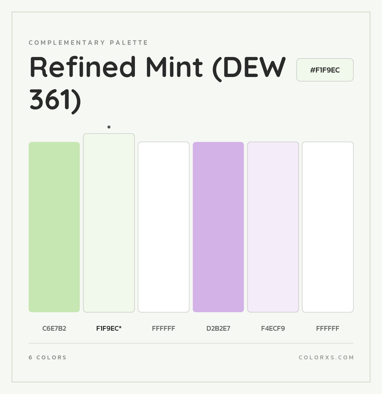 Refined Mint (DEW 361) - Complementary Color Palette